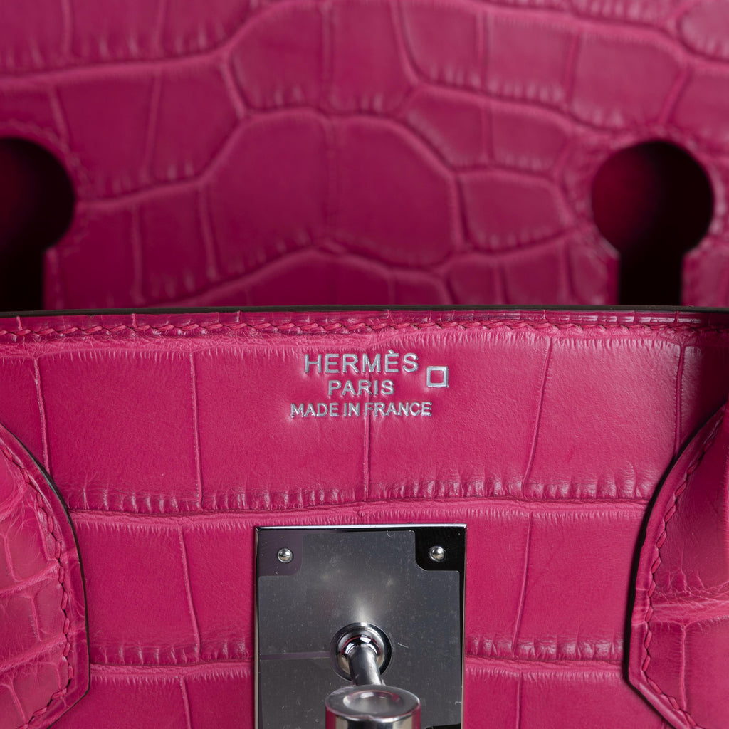 Birkin 30 Matte Alligator 5R Rose Shocking