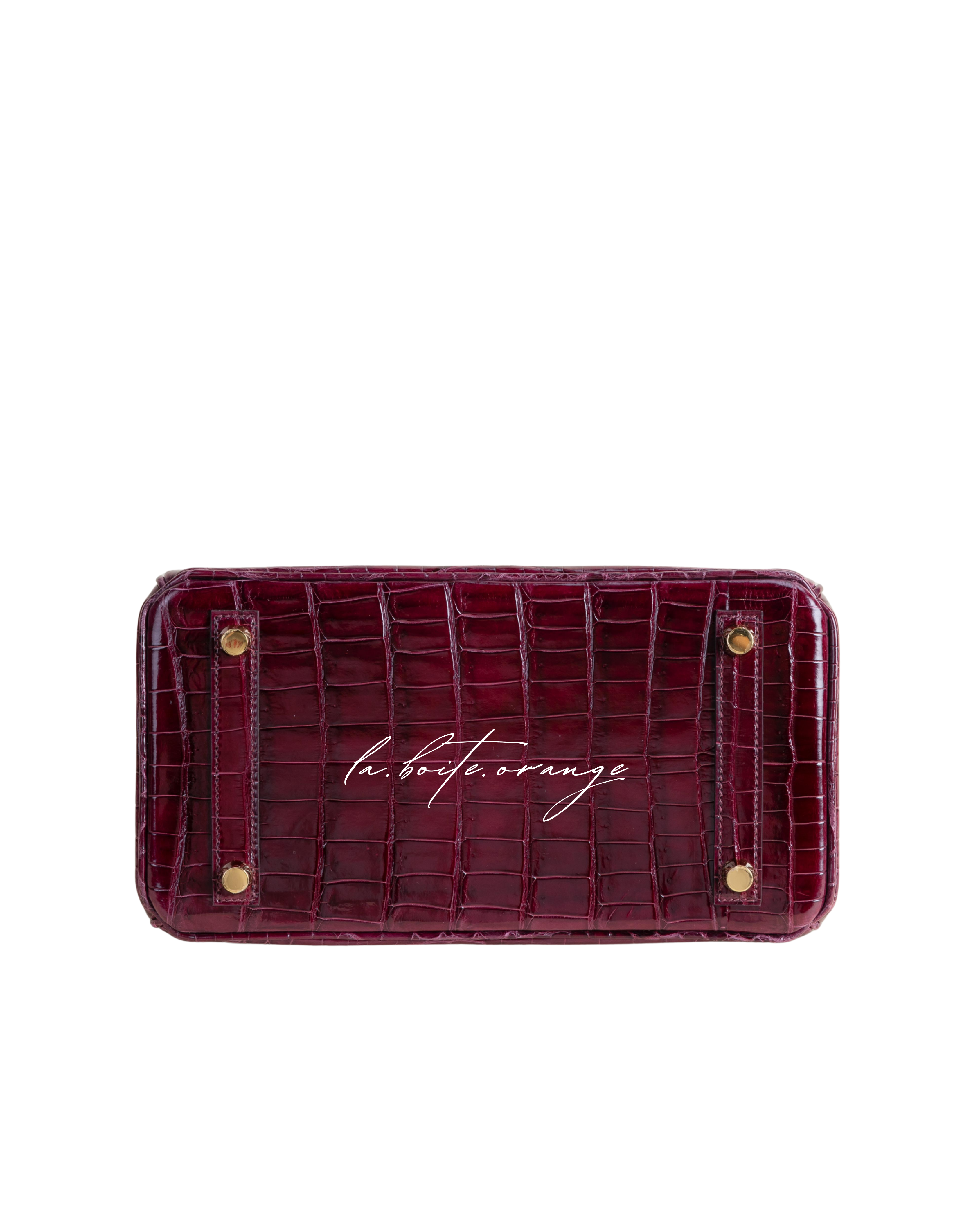 Birkin 25 Shiny Niloticus crocodile 57 Bordeaux