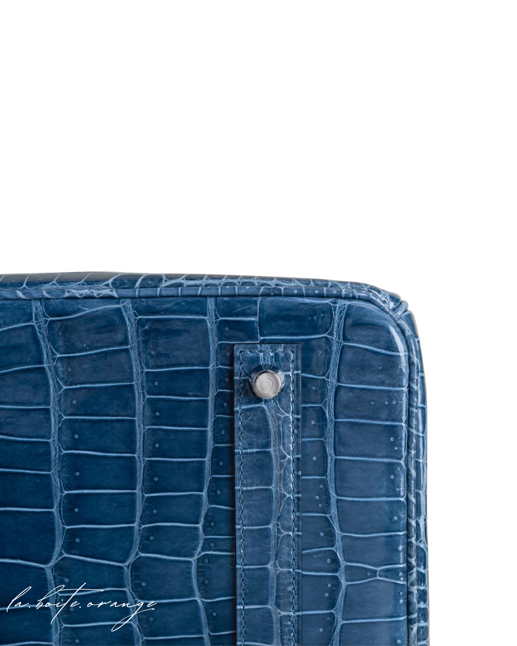 Birkin 35 Shiny Porosus Crocodile N7 Blue tempete
