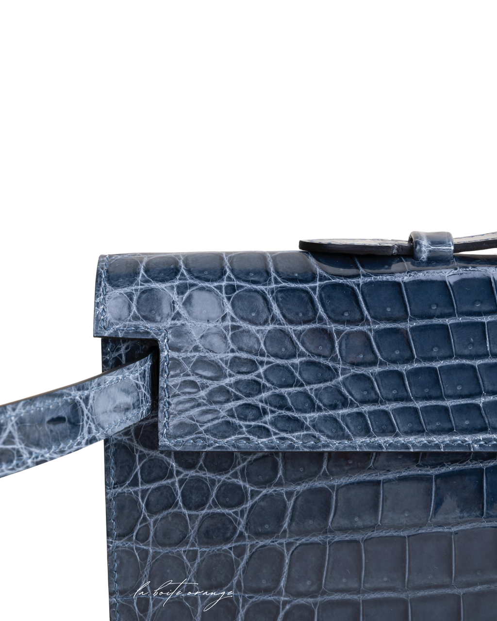 Kelly cut Shiny Niloticus Crocodile N7 Blue Tempete