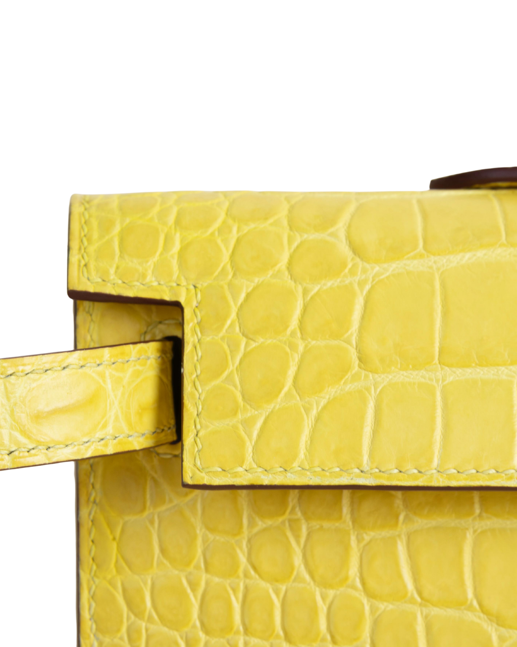 Kelly cut Matte Porosus Crocodile 9R Lime