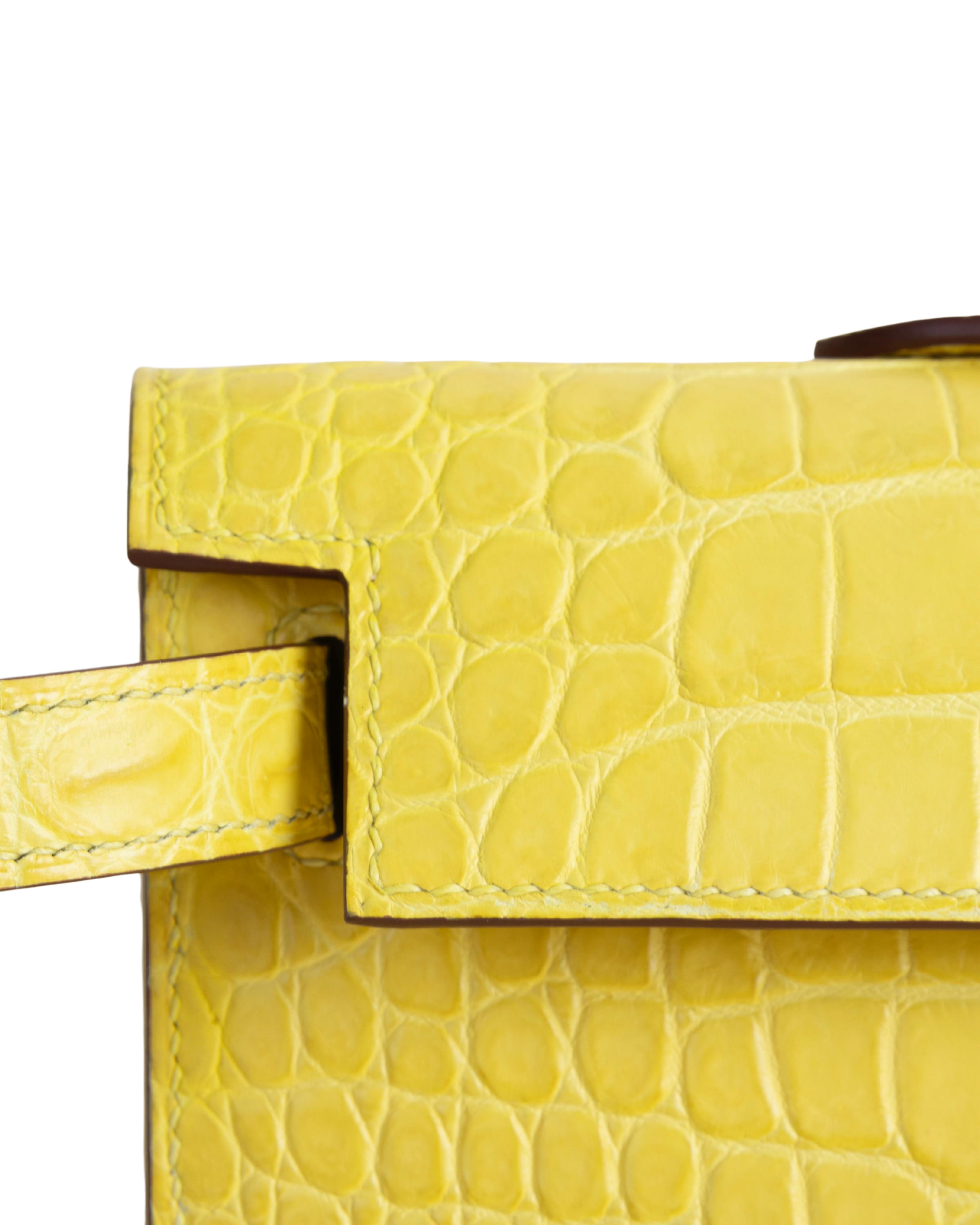Kelly cut Matte Porosus Crocodile 9R Lime