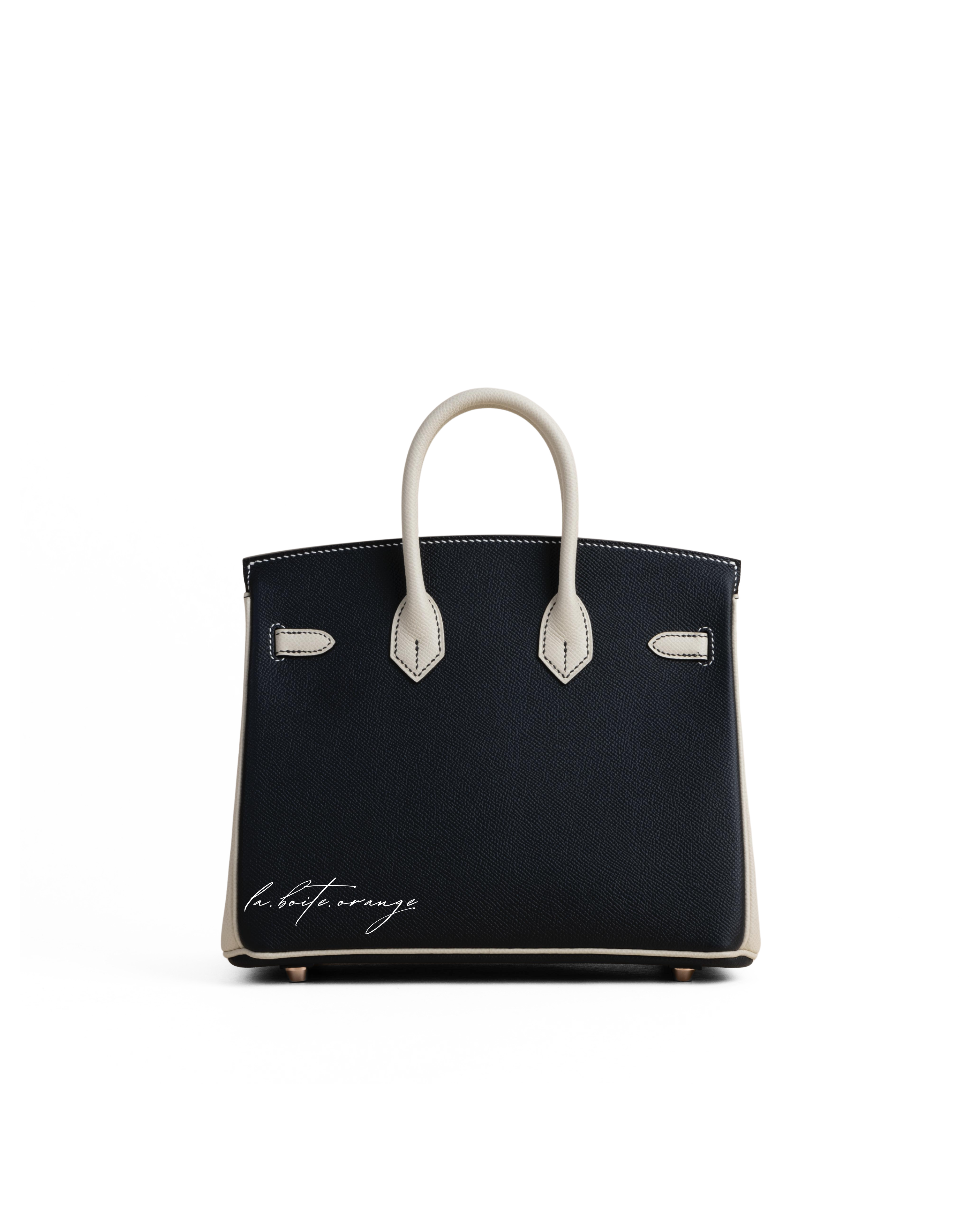 Birkin 25 Epsom 89 Noir/10 Craie RGHW