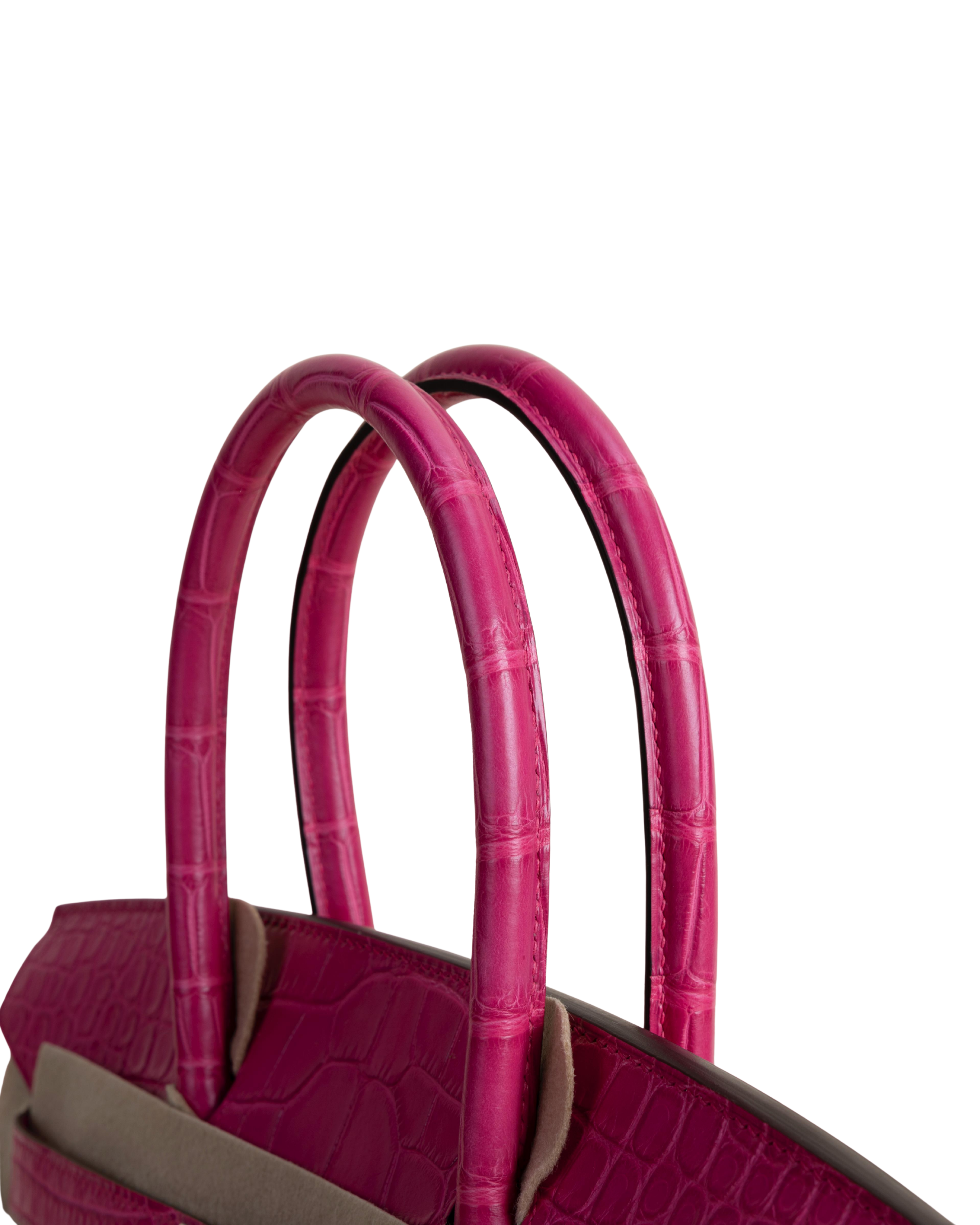 Birkin 30 Matte Alligator 5R Rose Shocking