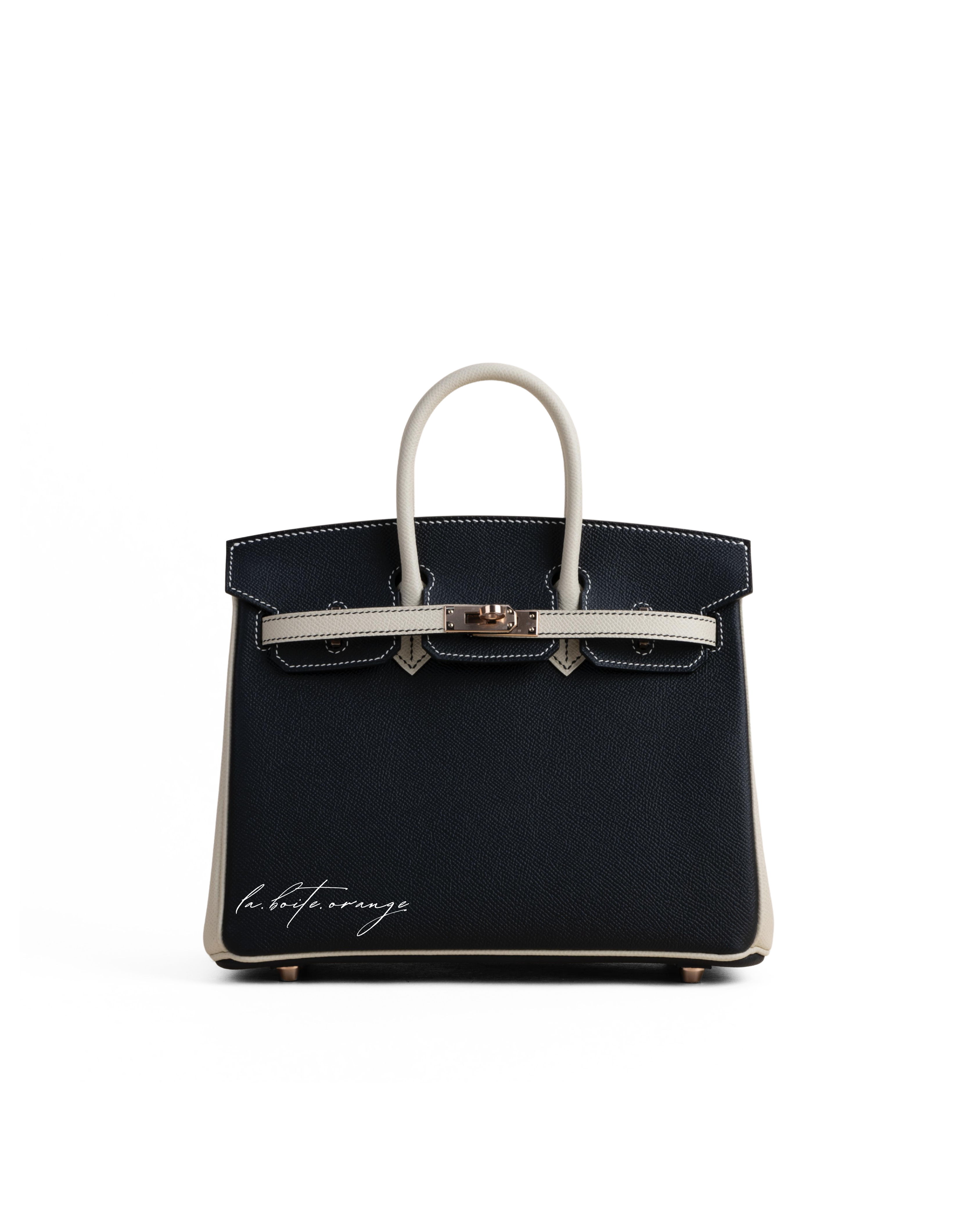 Birkin 25 Epsom 89 Noir/10 Craie RGHW
