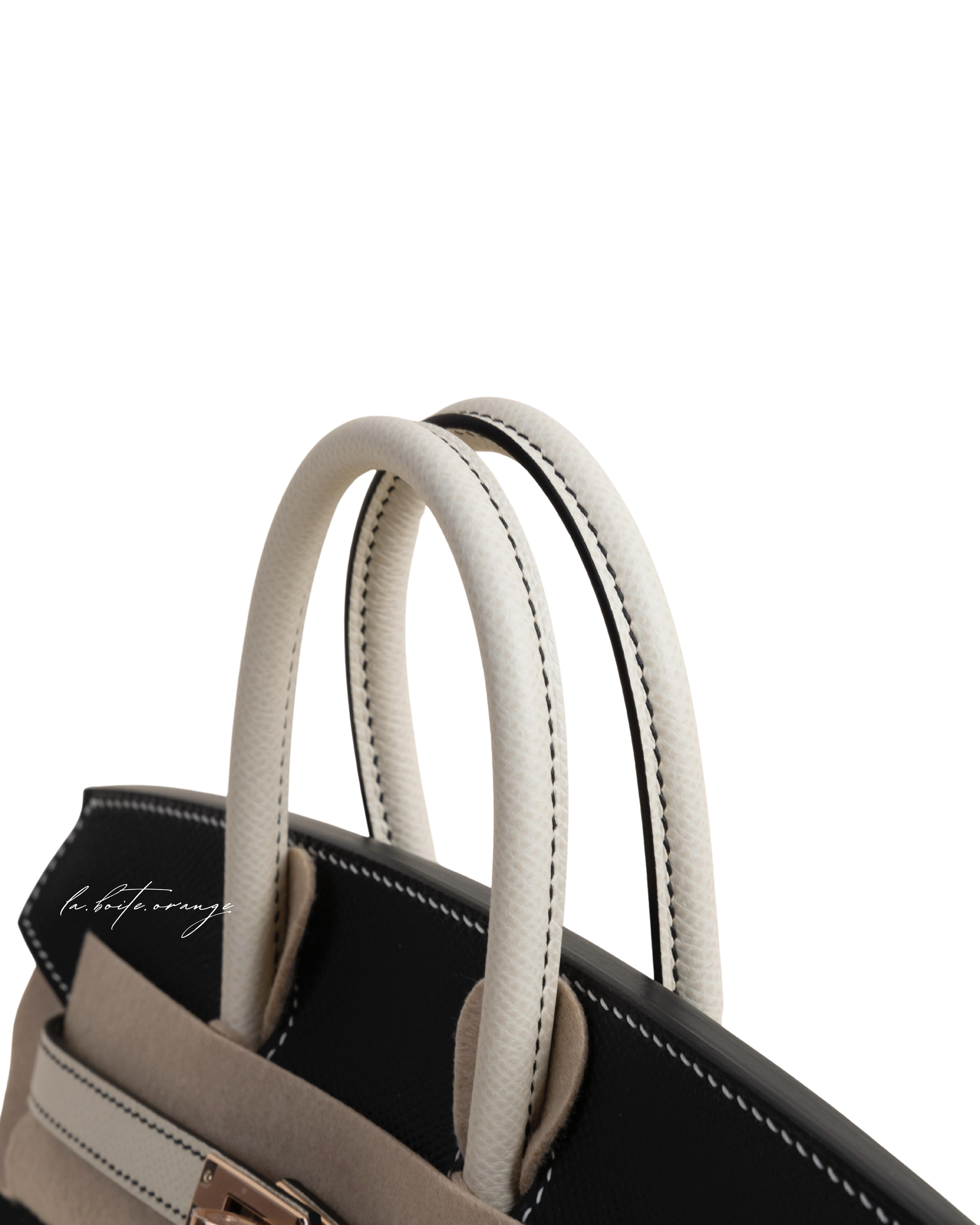 Birkin 25 Epsom 89 Noir/10 Craie RGHW