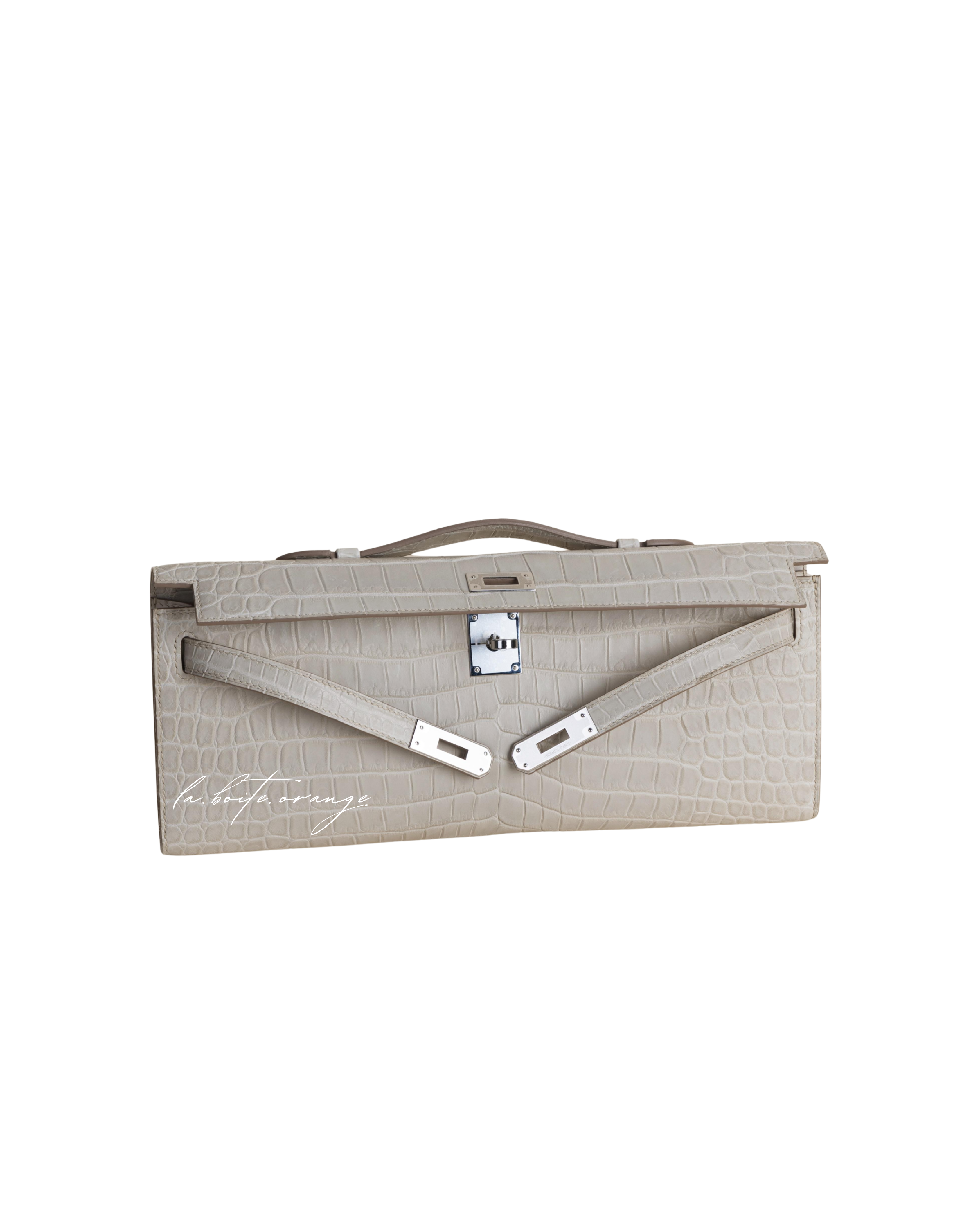 Kelly cut Matte Porosus Crocodile 8L Beton