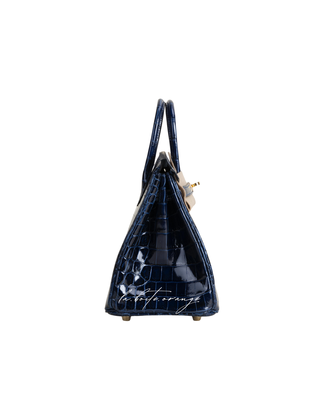 Birkin 25 Shiny Niloticus 73 Bleu sapphire