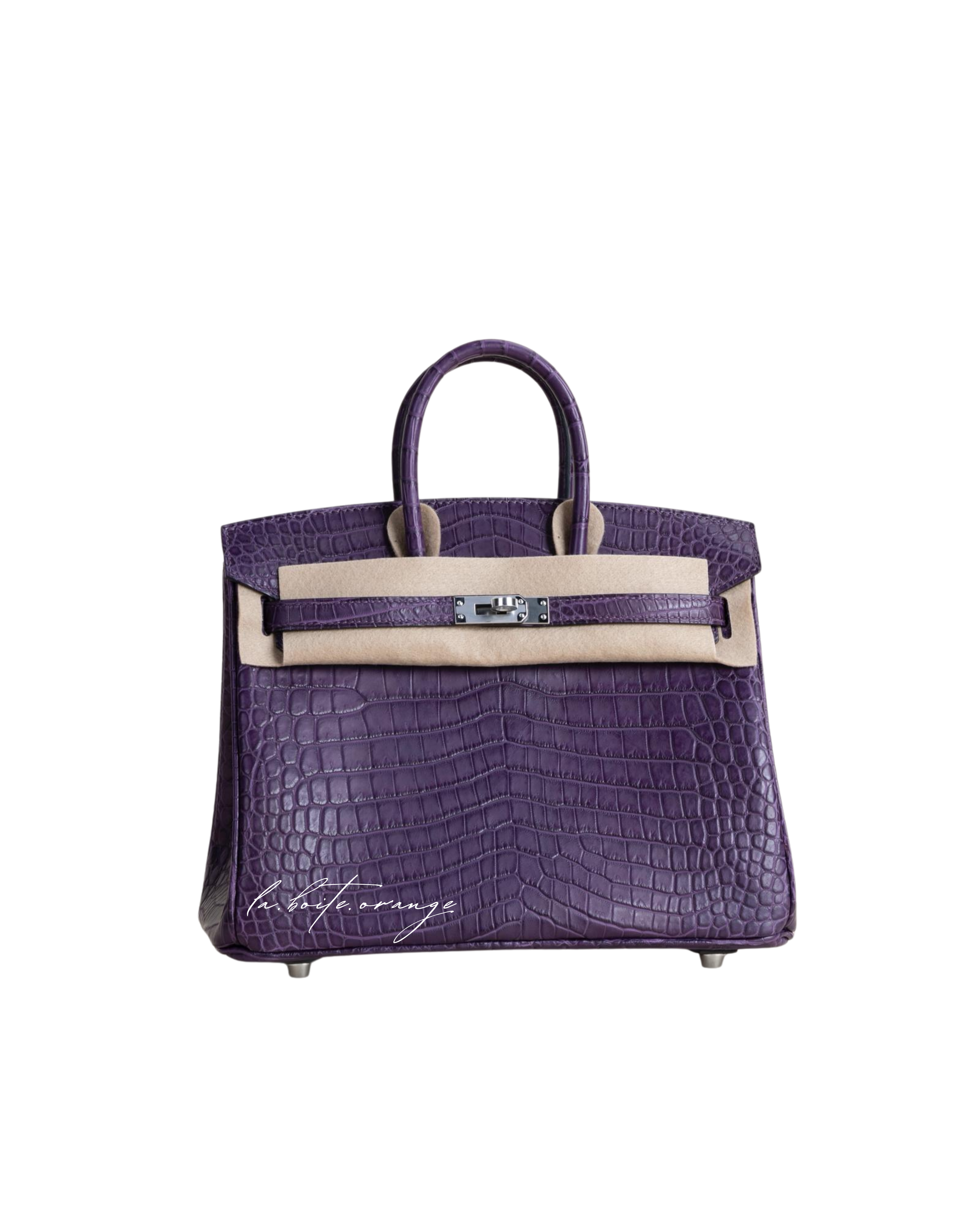 Birkin 25 Matte Porosus Crocodile 9G Amethyste