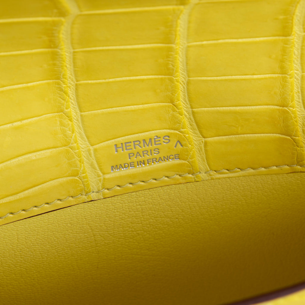 Kelly cut Matte Porosus Crocodile 9R Lime