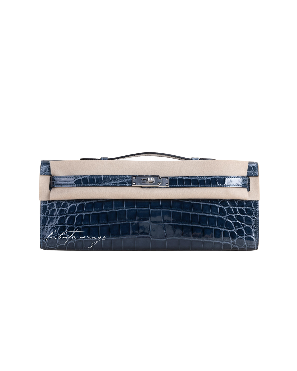 Kelly cut Shiny Niloticus Crocodile N7 Blue Tempete