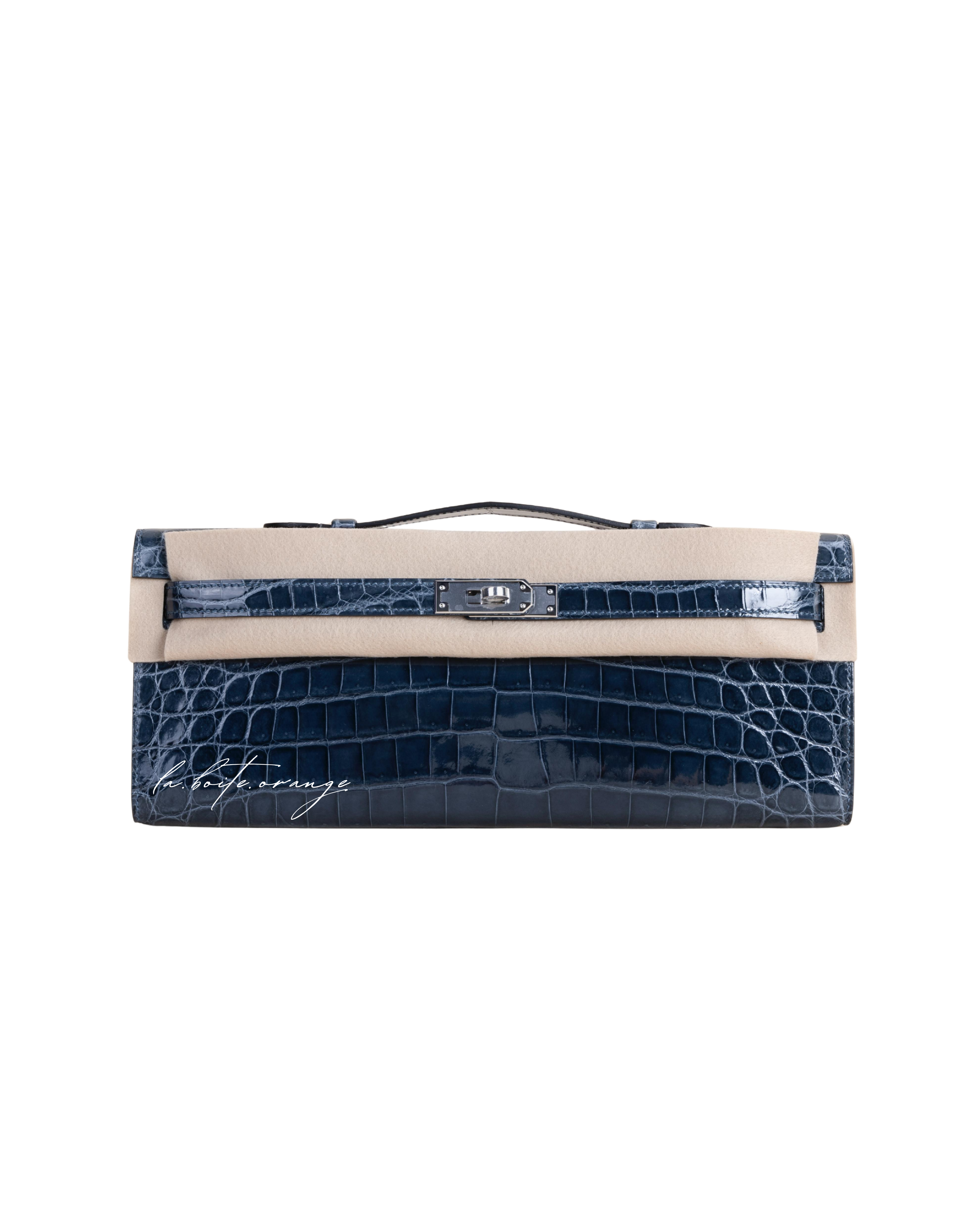 Kelly cut Shiny Niloticus Crocodile N7 Blue Tempete