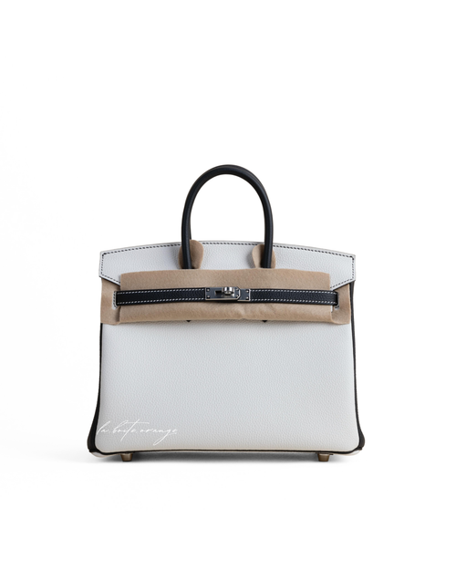 Birkin 25 Togo 01 Blanc/ 89 Noir