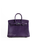 Birkin 25 Matte Porosus Crocodile 9G Amethyste