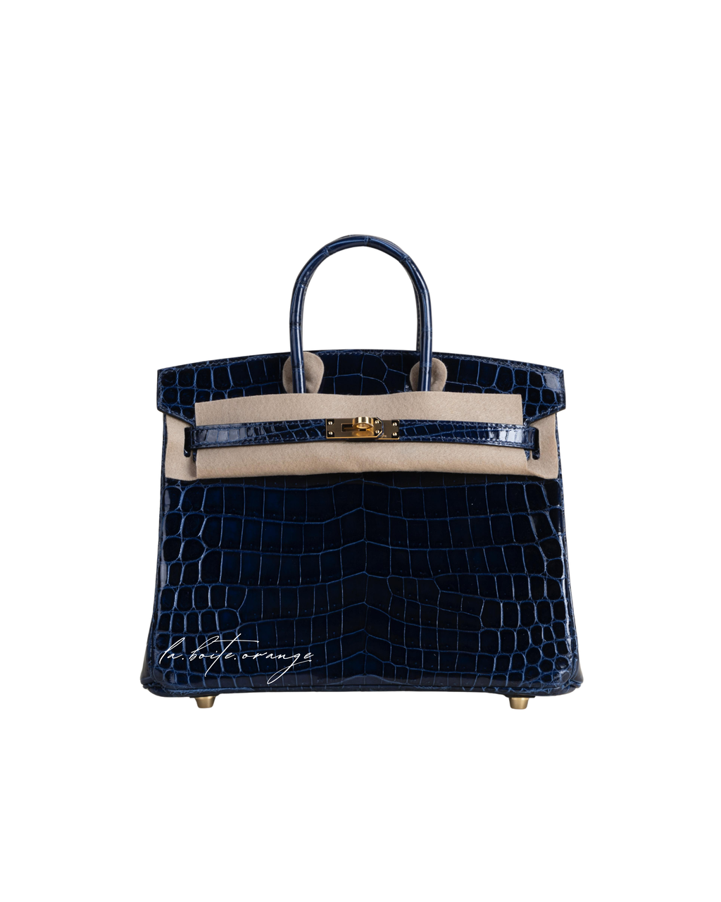 Birkin 25 Shiny Niloticus 73 Bleu sapphire