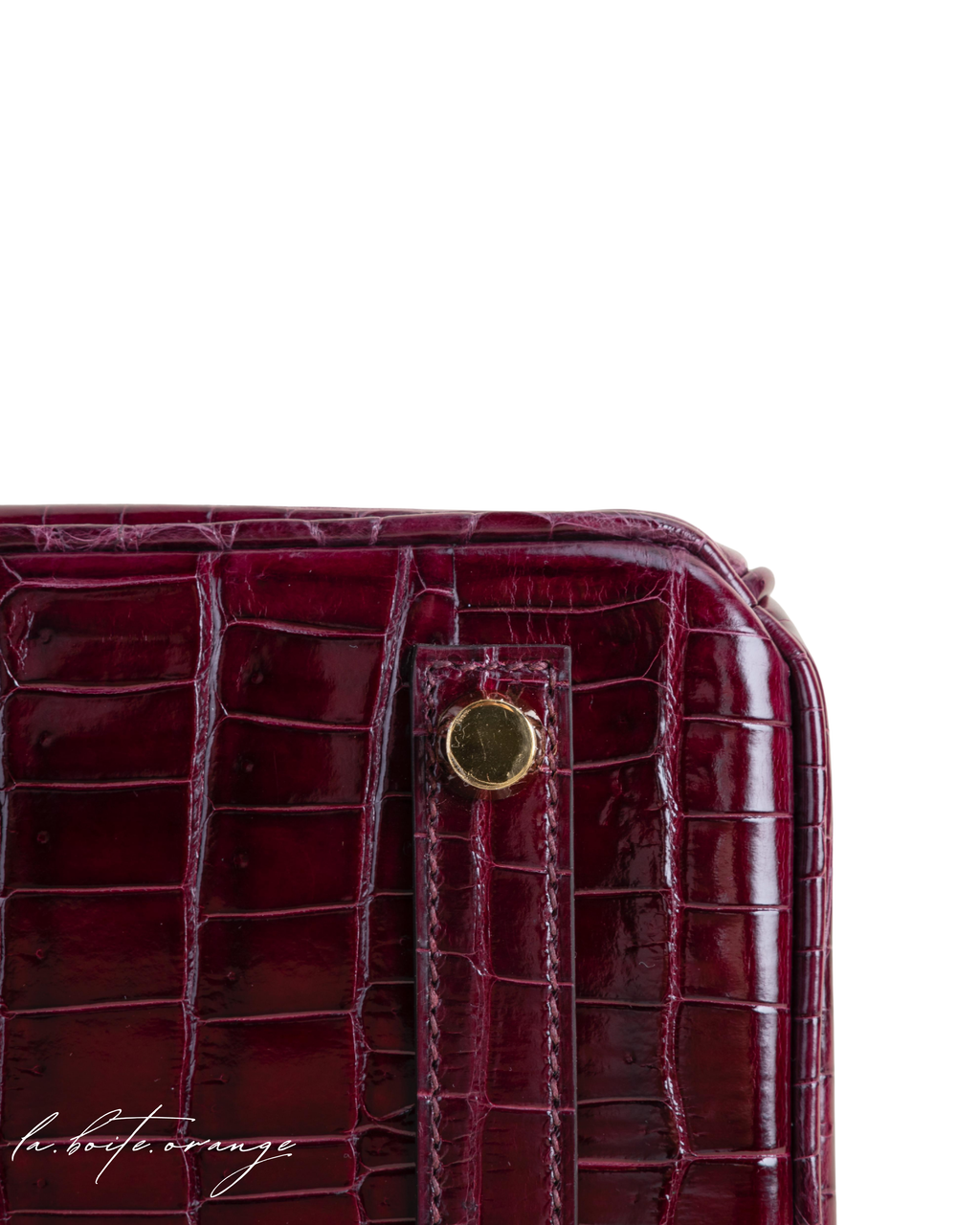 Birkin 25 Shiny Niloticus crocodile 57 Bordeaux