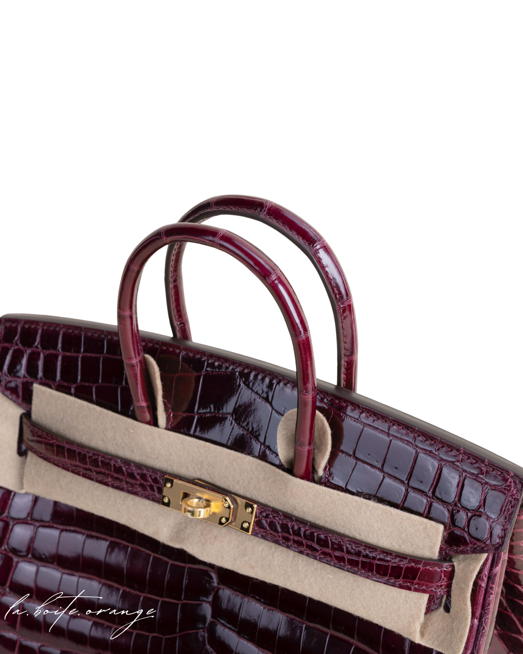 Birkin 25 Shiny Niloticus crocodile 57 Bordeaux