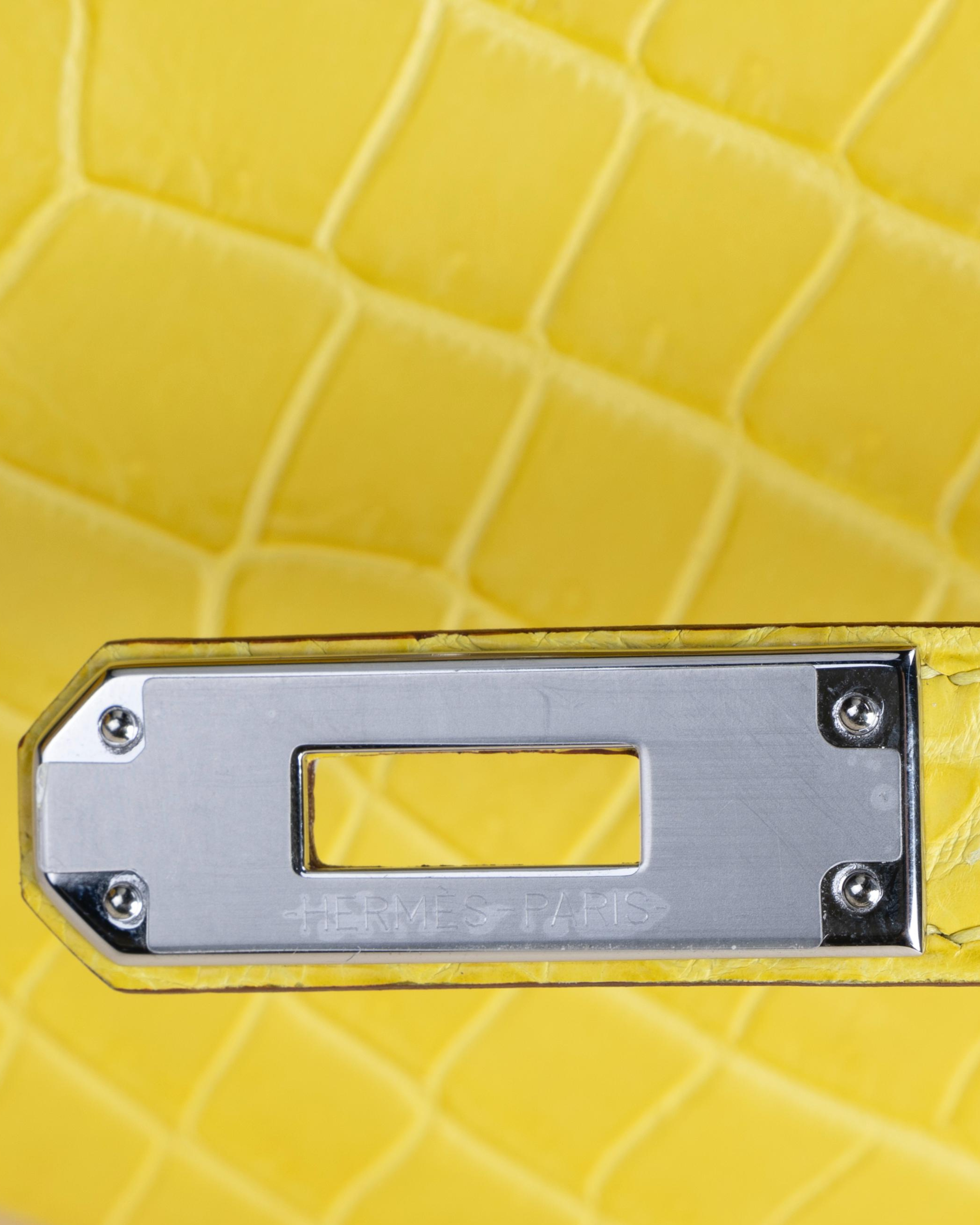 Kelly cut Matte Porosus Crocodile 9R Lime