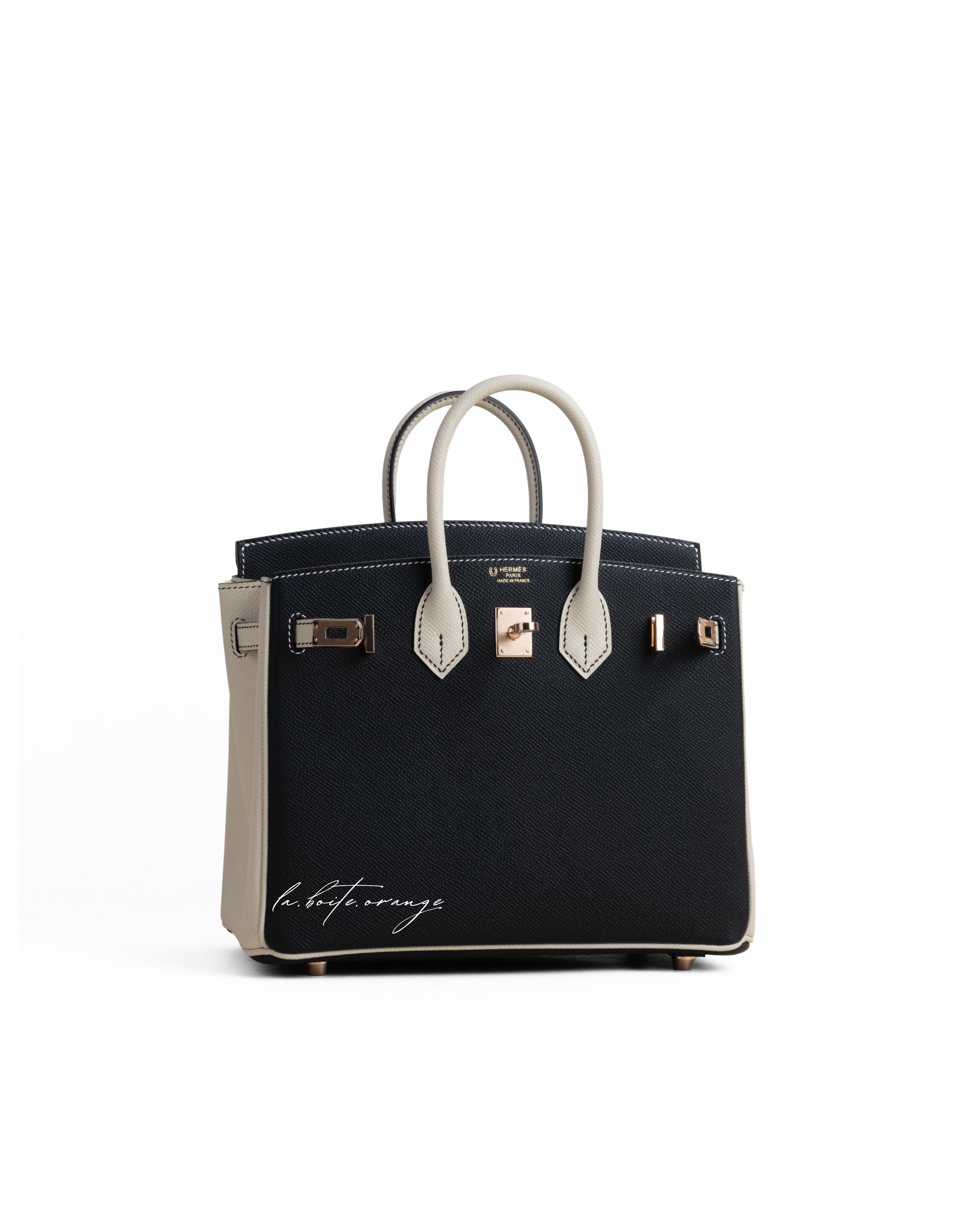 Birkin 25 Epsom 89 Noir/10 Craie RGHW