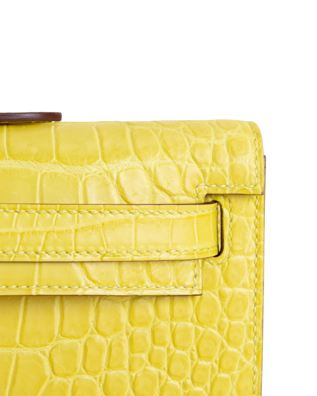 Kelly cut Matte Porosus Crocodile 9R Lime