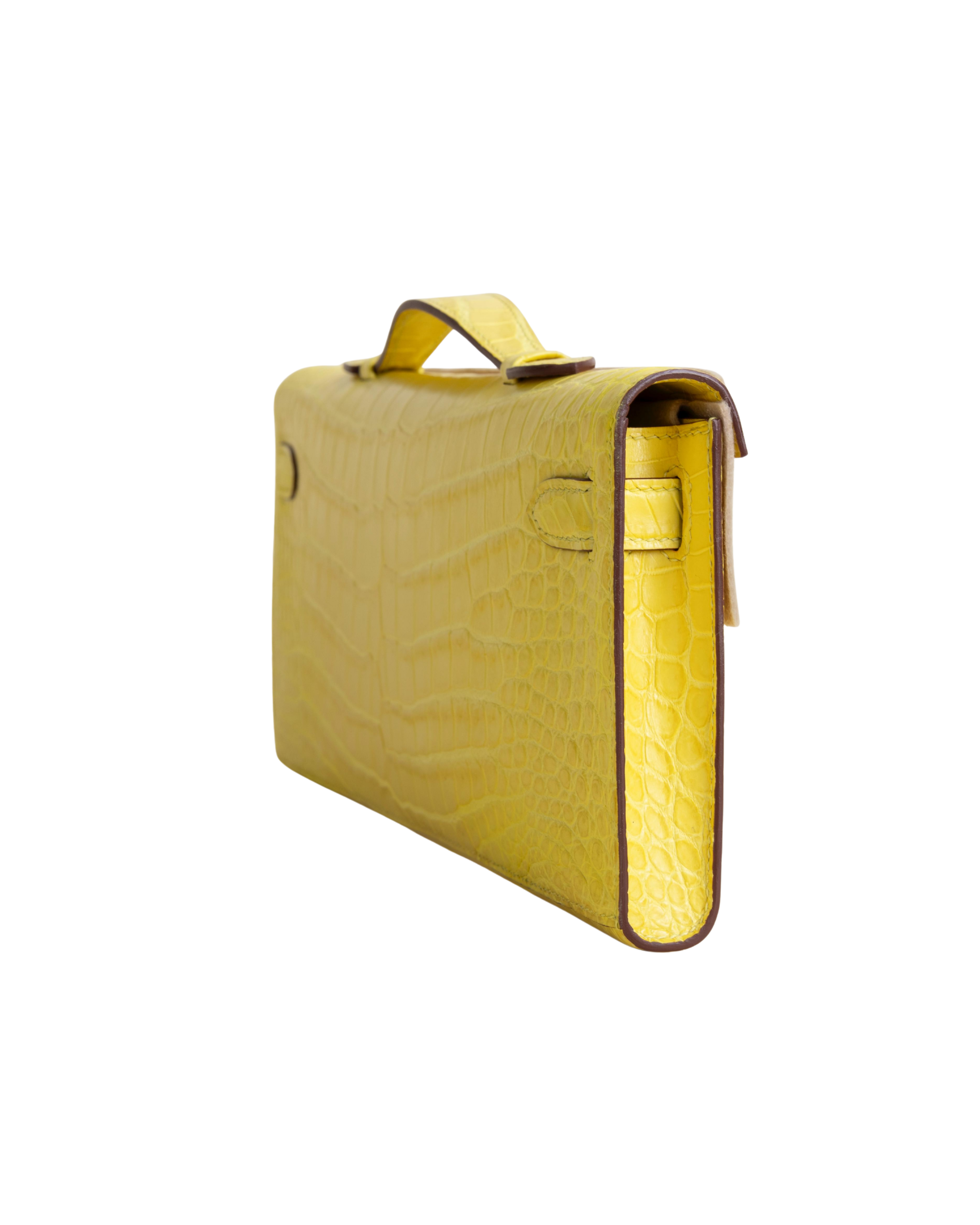 Kelly cut Matte Porosus Crocodile 9R Lime