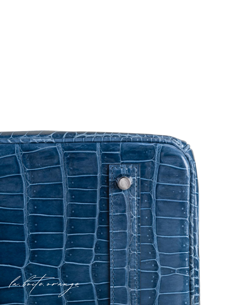 Birkin 35 Shiny Porosus Crocodile N7 Blue tempete