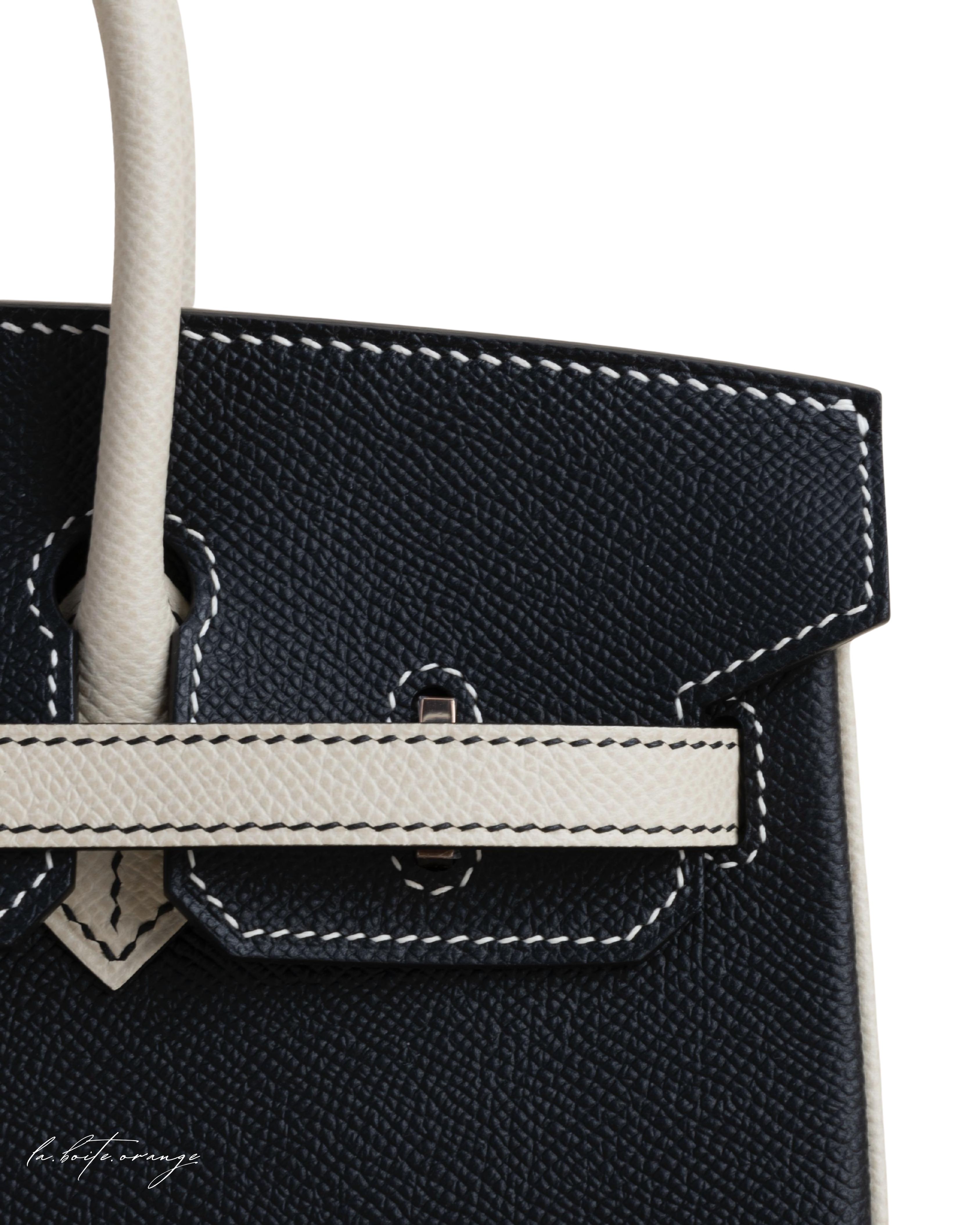 Birkin 25 Epsom 89 Noir/10 Craie RGHW