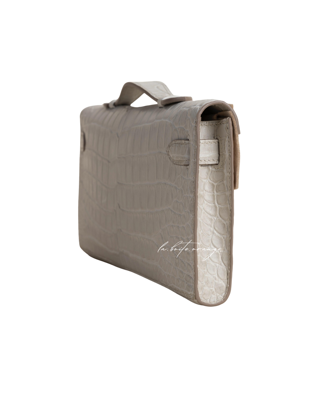 Kelly cut Matte Porosus Crocodile 8L Beton