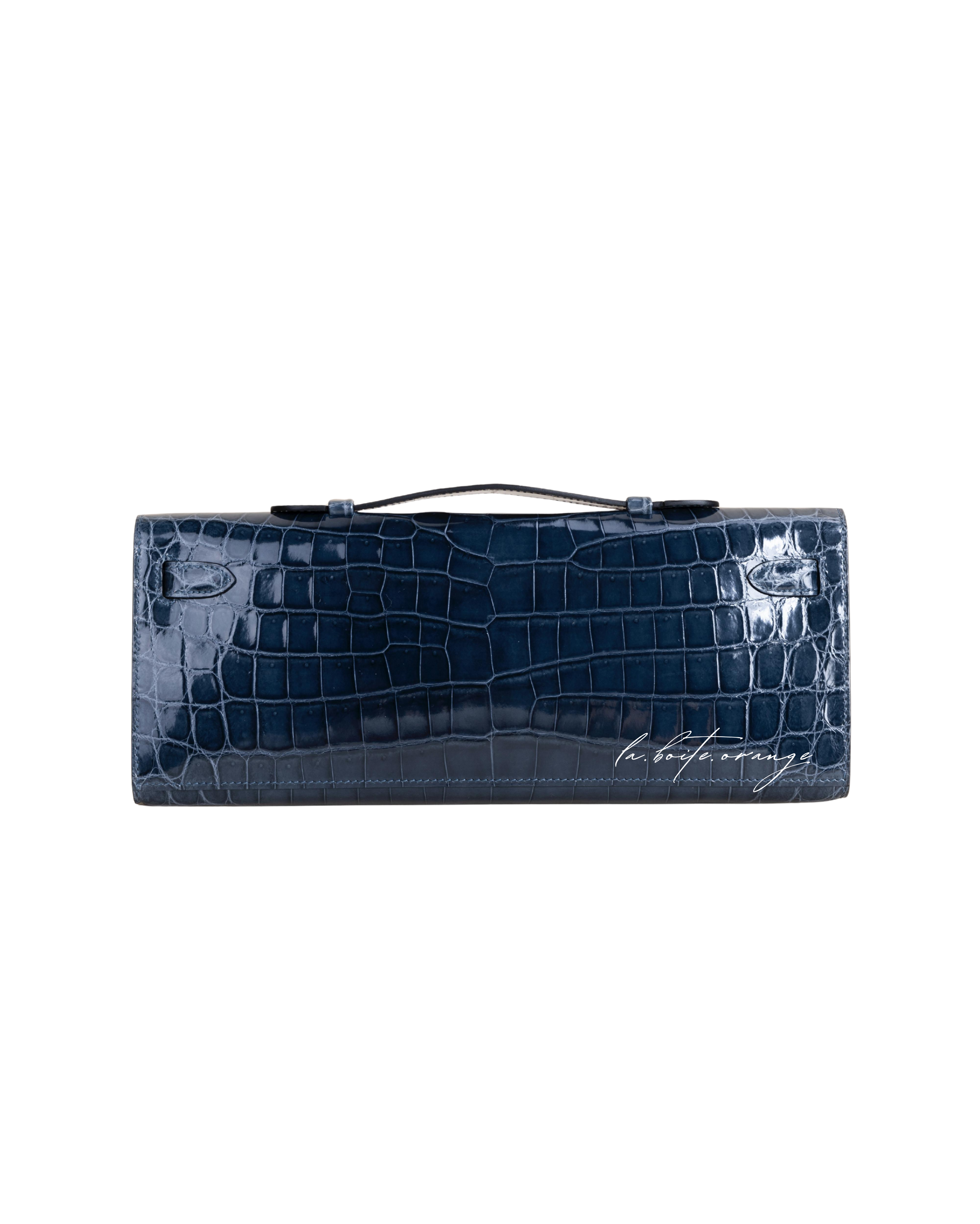 Kelly cut Shiny Niloticus Crocodile N7 Blue Tempete
