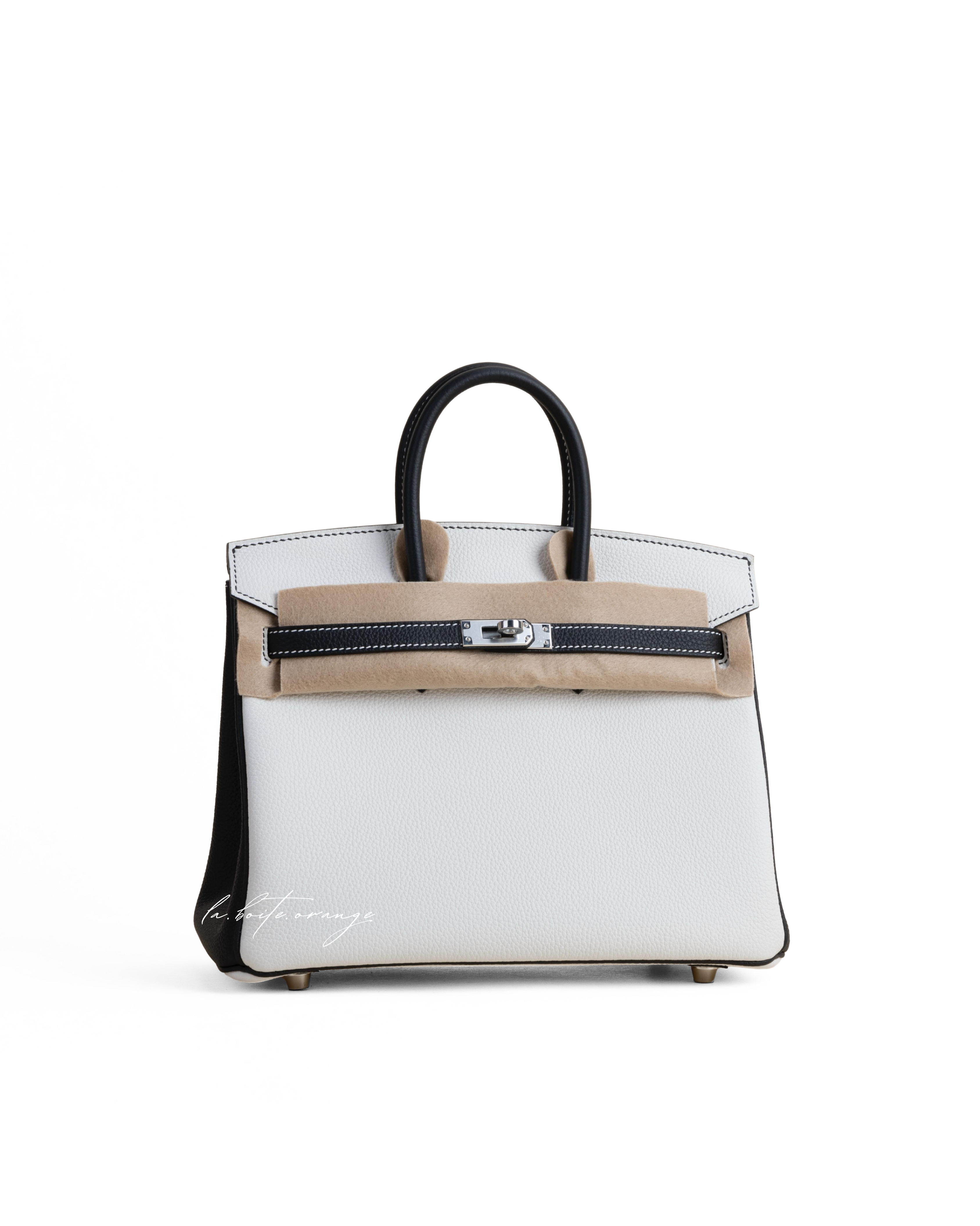 Birkin 25 Togo 01 Blanc/ 89 Noir