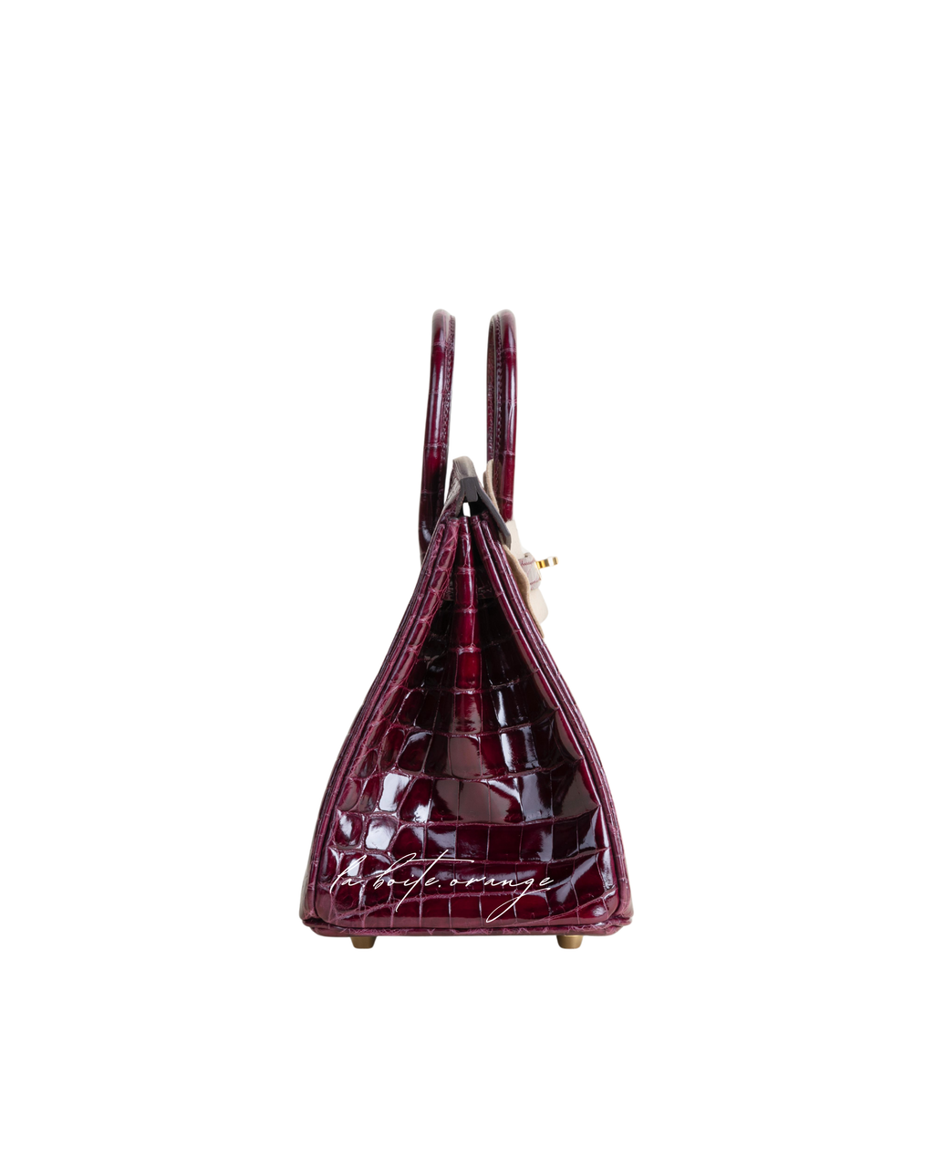 Birkin 25 Shiny Niloticus crocodile 57 Bordeaux