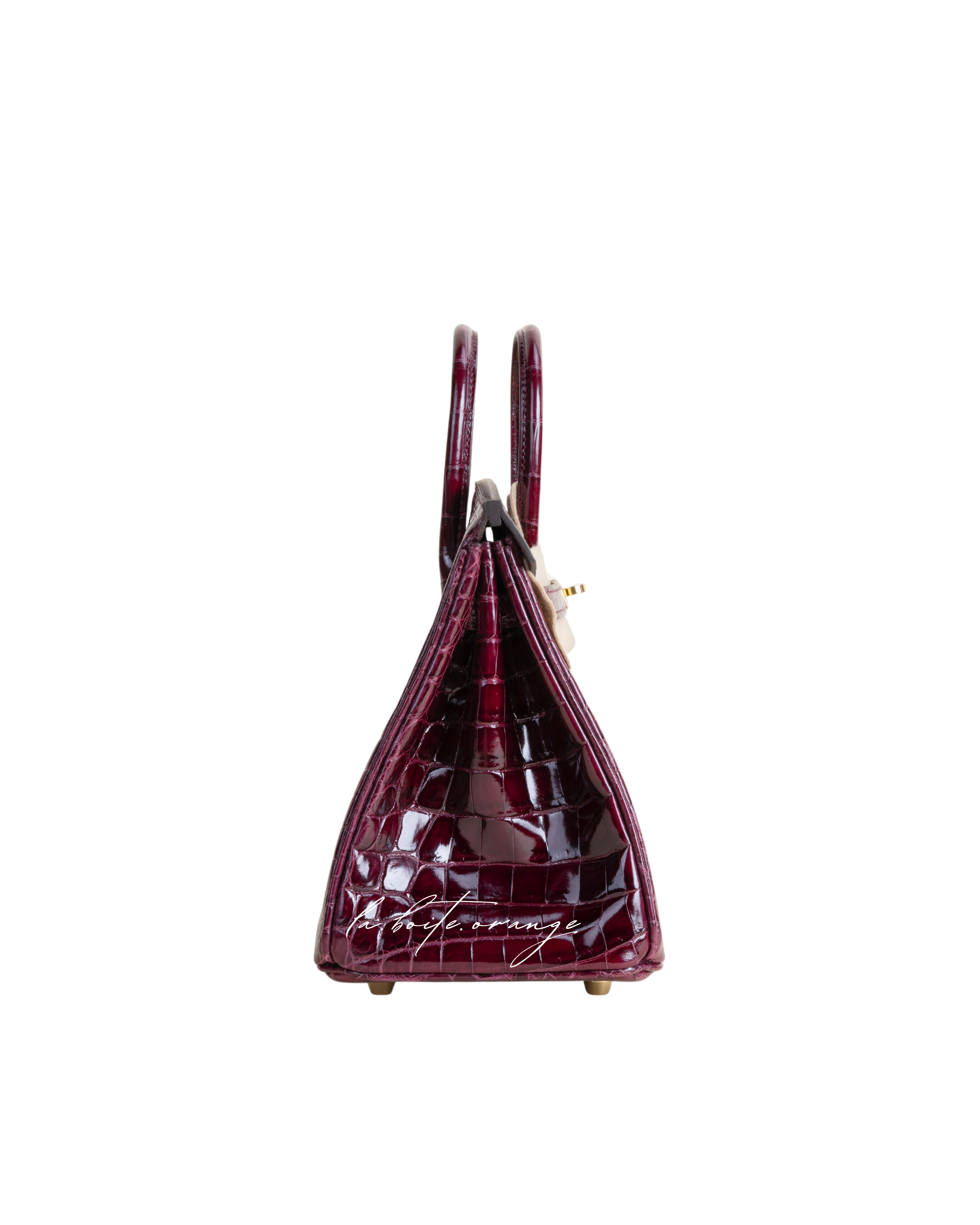 Birkin 25 Shiny Niloticus crocodile 57 Bordeaux