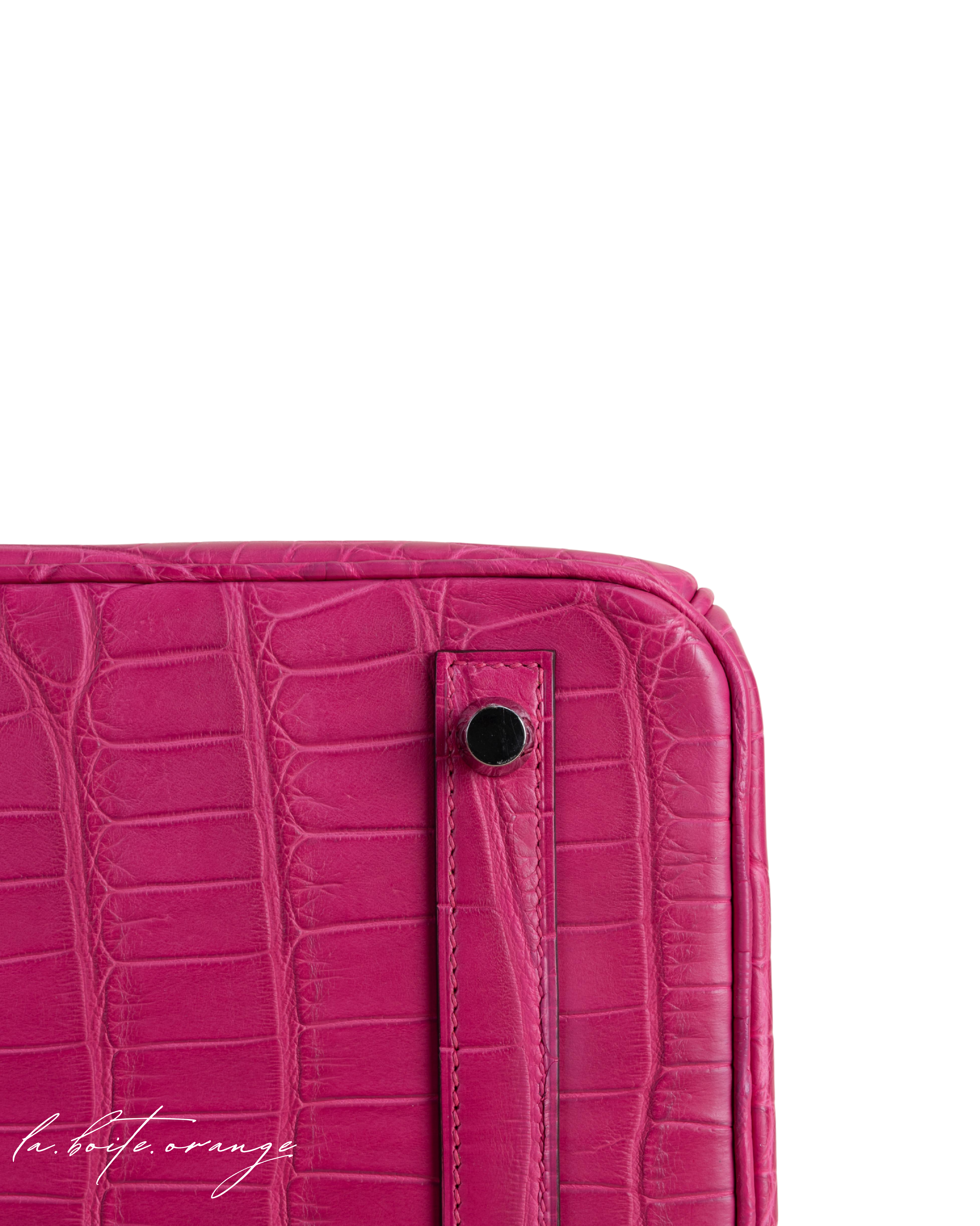 Birkin 30 Matte Alligator 5R Rose Shocking
