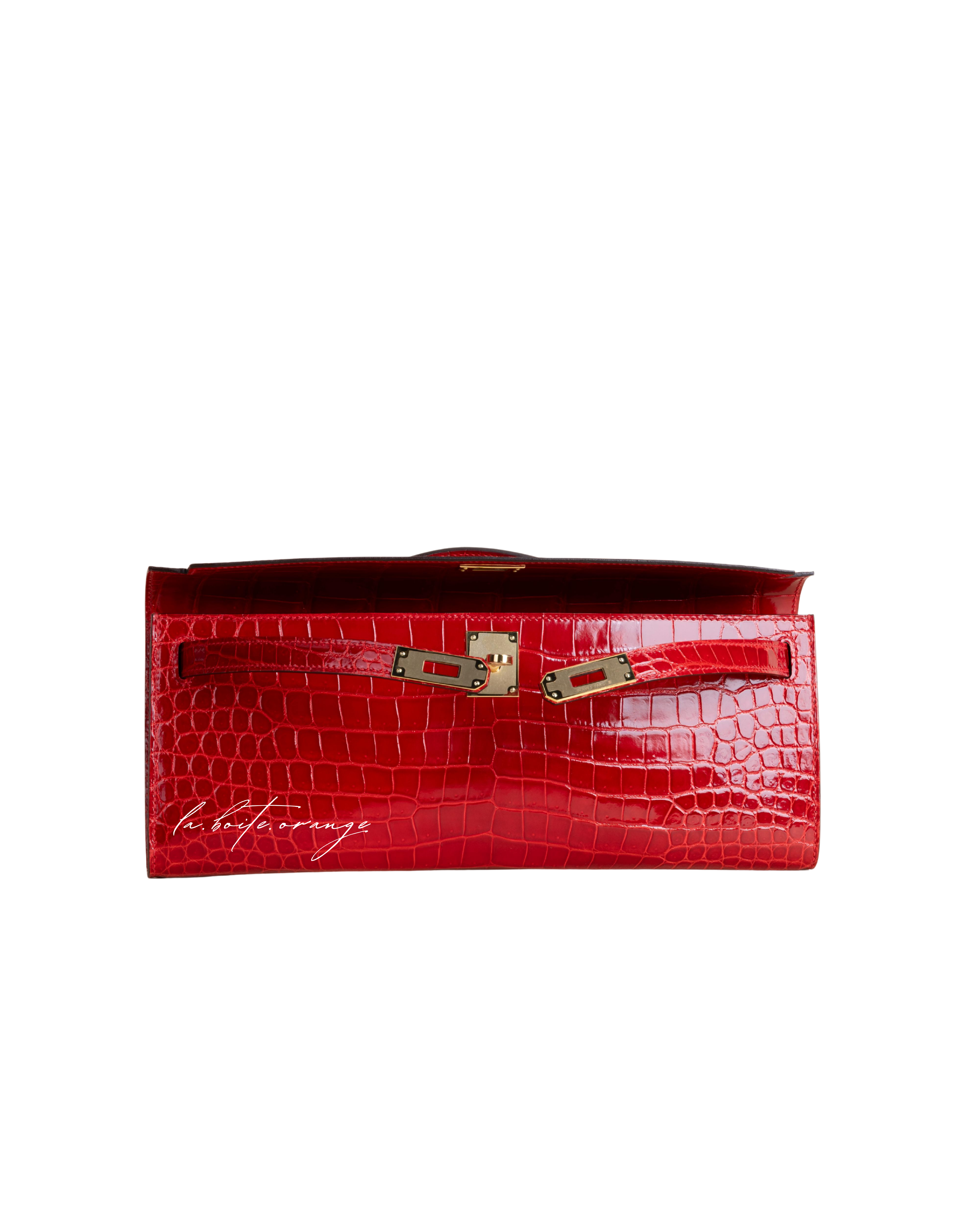 Kelly cut Shiny Porosus Crocodile 95 Braise