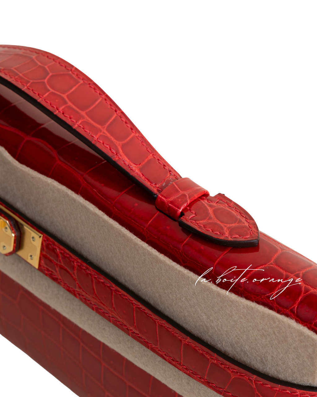 Kelly cut Shiny Porosus Crocodile 95 Braise