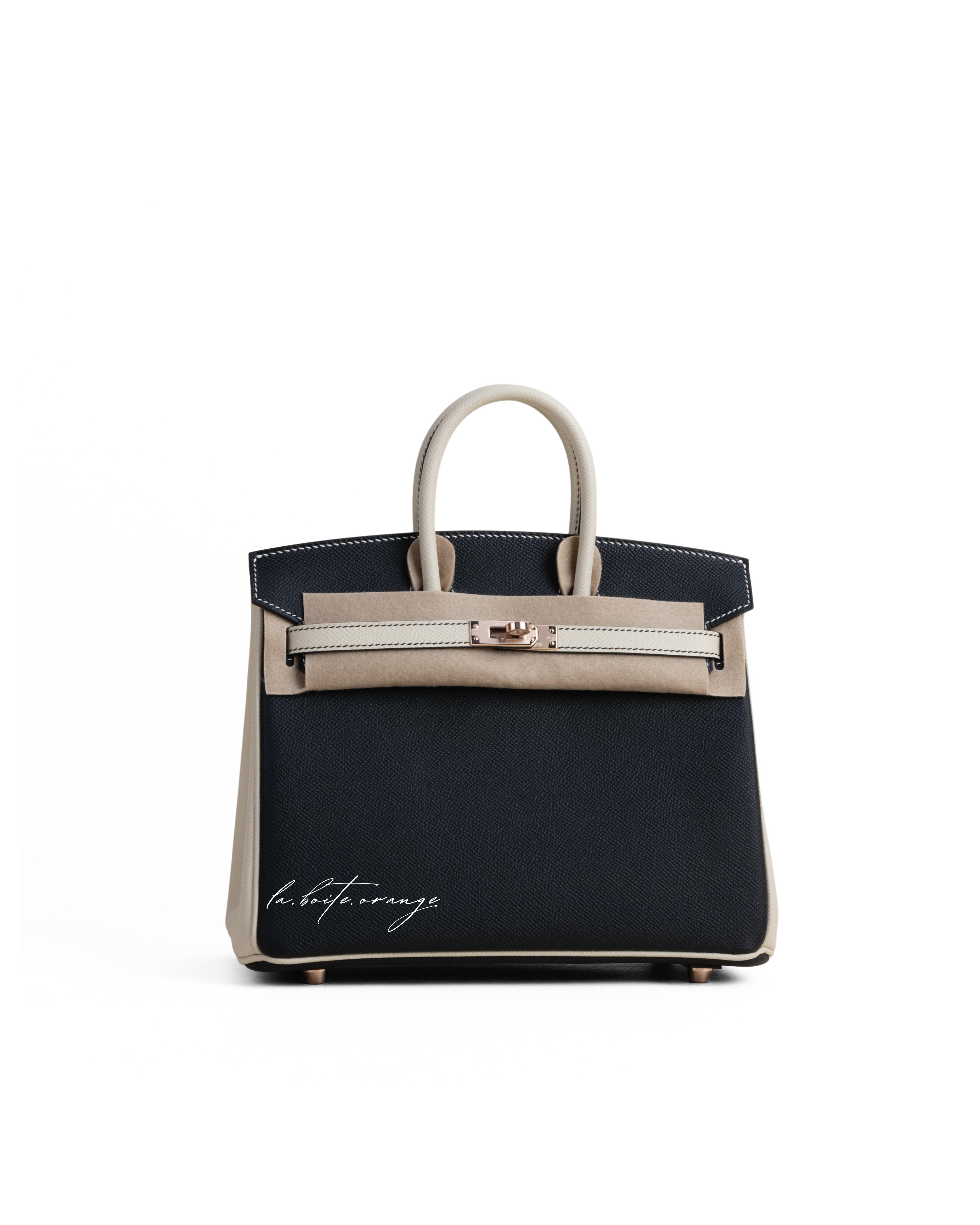 Birkin 25 Epsom 89 Noir/10 Craie RGHW