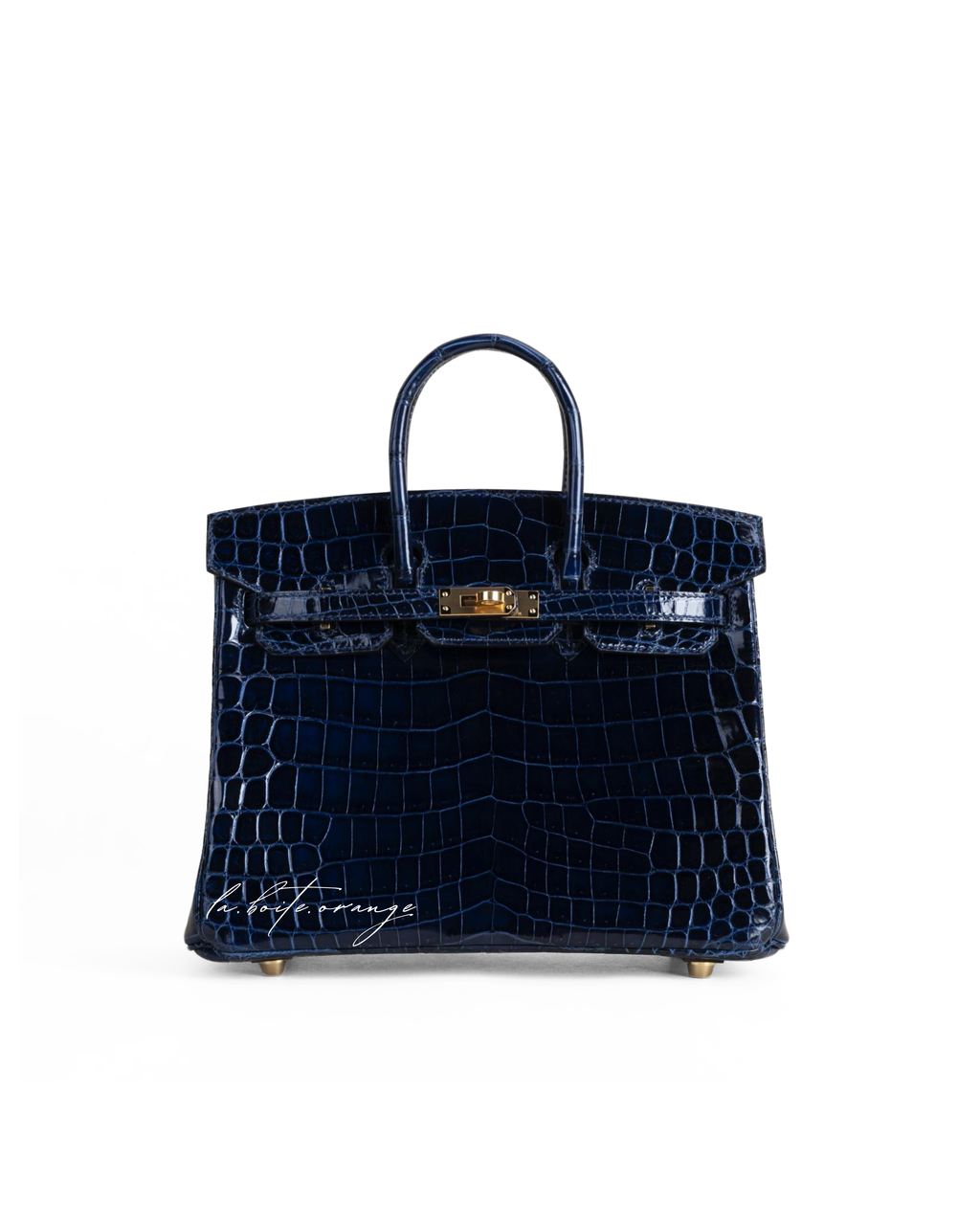 Birkin 25 Shiny Niloticus 73 Bleu sapphire